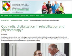 Quo vadis, digitalization in rehabilitation and physiotherapy?