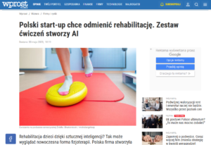 Polski start-up chce odmienić rehabilitację. Zestaw ćwiczeń stworzy AI